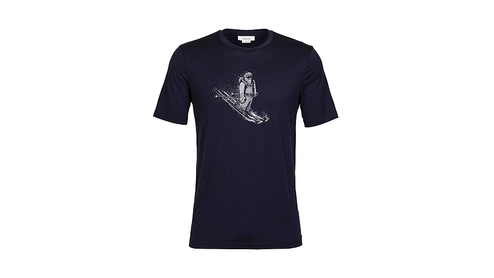 Icebreaker Tech Lite II Short Sleeve Skiing Yeti T-Shirt - Mens, Midnight Navy, 2XL, IB0A56IM401XXL