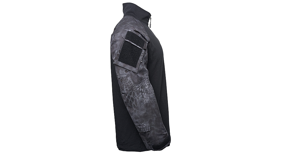 Kryptek Tactical Long Sleeve Zip - Mens, Black/Typhon, Small, 19TACZLSBKT3