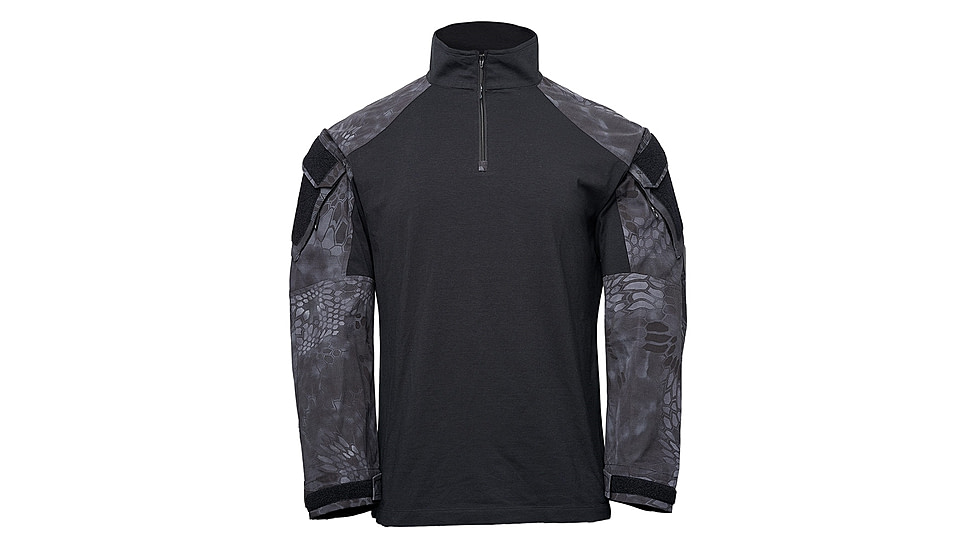 Kryptek Tactical Long Sleeve Zip - Mens, Black/Typhon, Small, 19TACZLSBKT3