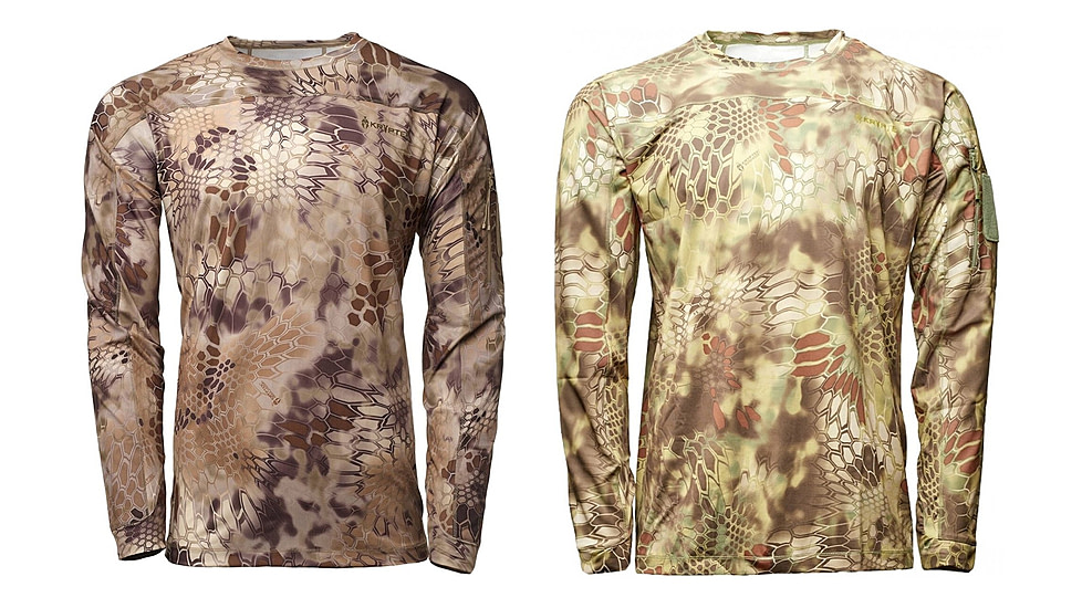 Kryptek Valhalla Men's Long Sleeve Crew Shirt, Highlander, Mandrake