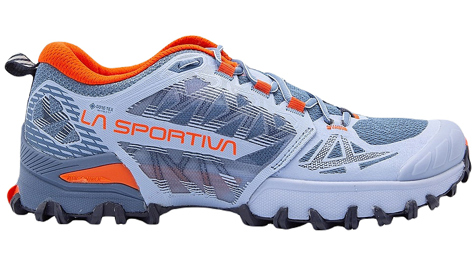 La Sportiva Bushido III GTX Road Running Shoes Womens, Stone-Blue/Moonlight, 40, 56Y-645644-40