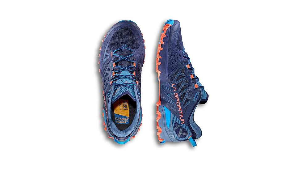La Sportiva Bushido III Road Running Shoes - Mens, Deep Sea/Cherry Tomato, 45.5, 56S-643322-45.5