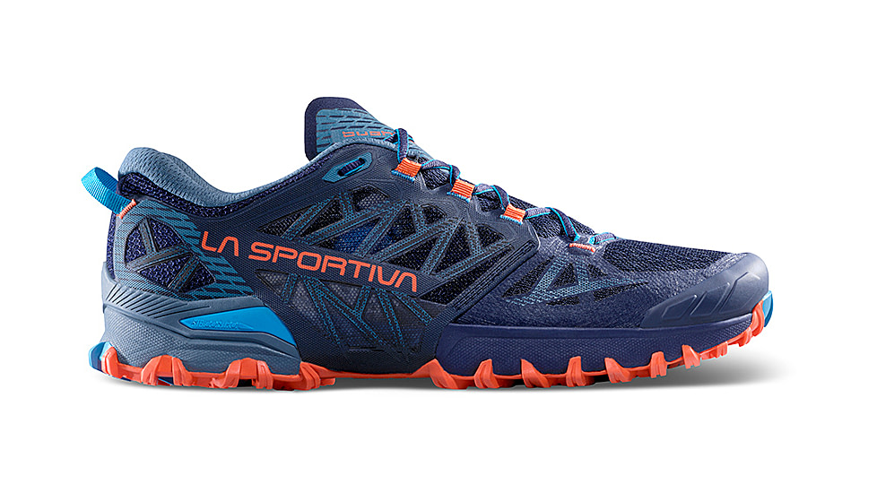 La Sportiva Bushido III Wide Road Running Shoes - Mens, Deep Sea/Cherry Tomato W, 44.5, 56U-643322W-44.5