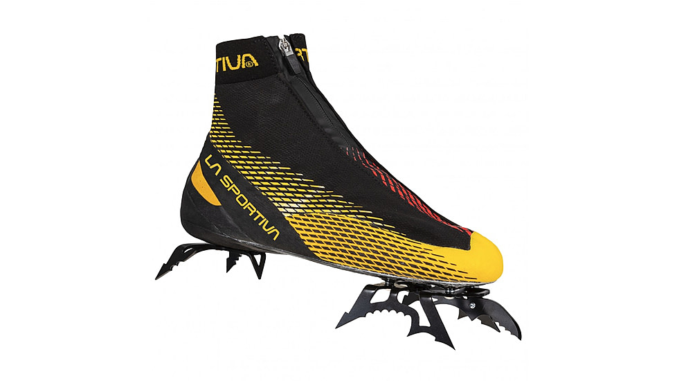 La Sportiva Mega Ice Evo Climbing Shoes - Mens, Black/Yellow, 43, ZFCS031-K00Y00-43