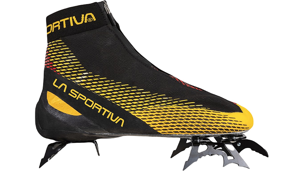 La Sportiva Mega Ice Evo Climbing Shoes - Mens, Black/Yellow, 43, ZFCS031-K00Y00-43