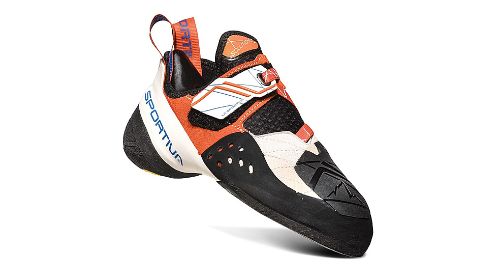 La Sportiva Solution Climbing Shoes - Womens, White/Lily Orange, 37, ZFCS014-W00O03-37