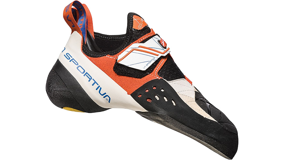 La Sportiva Solution Climbing Shoes - Womens, White/Lily Orange, 37, ZFCS014-W00O03-37
