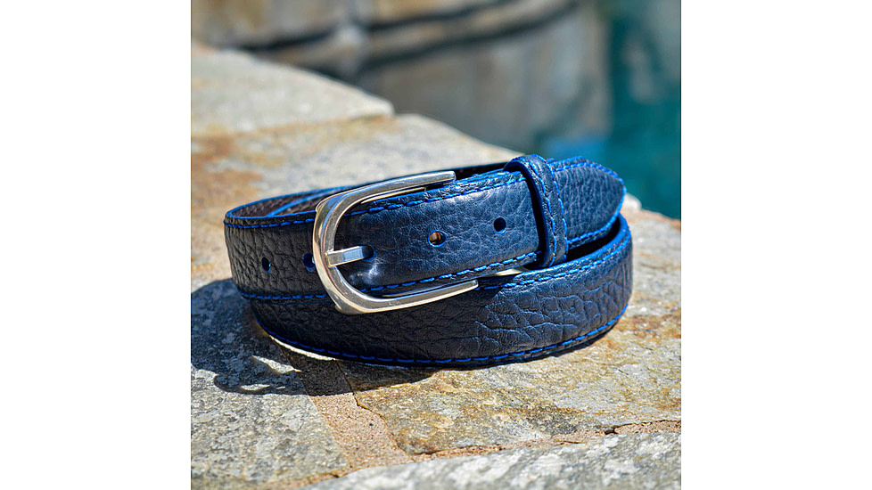 Lejon Pinnacle Leather Belt - Mens, Navy, 34, VB-115-34