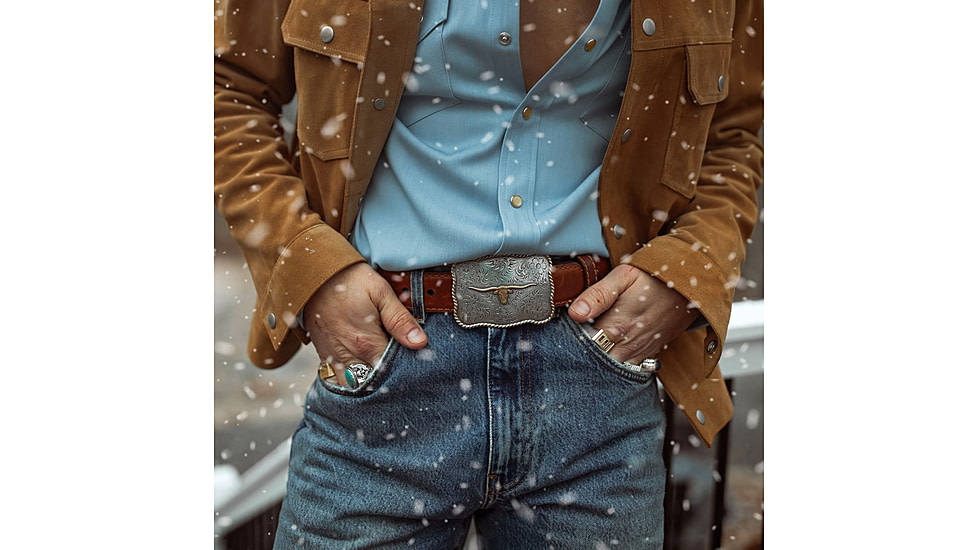 Lejon Texas Leather Belt - Mens, Brown, 40, VB-8102-40