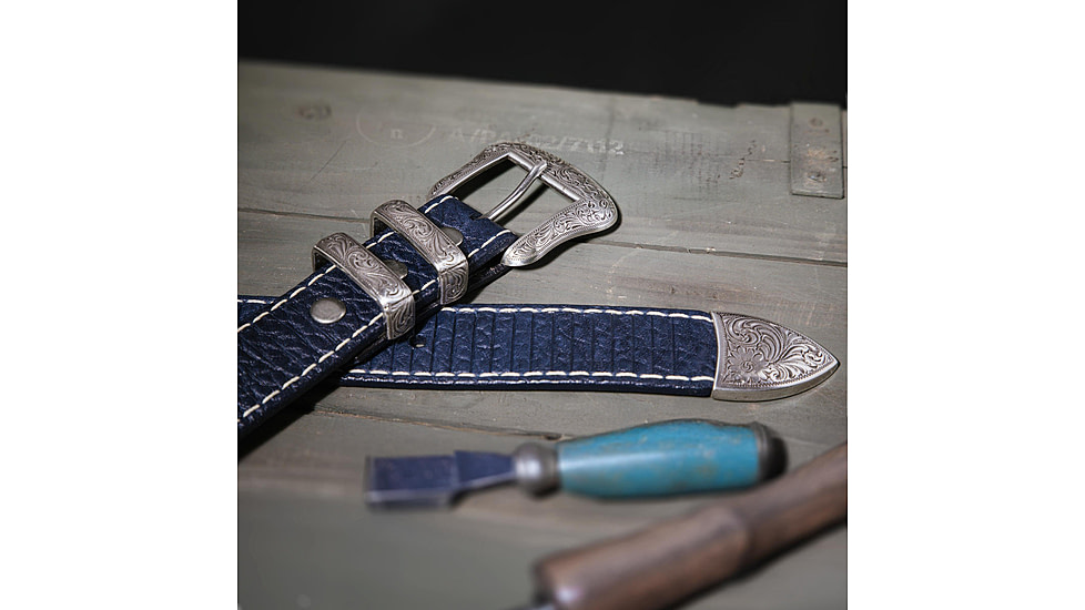 Lejon Wild Bill II Leather Belt - Mens, Navy, 36, VB-8225-36