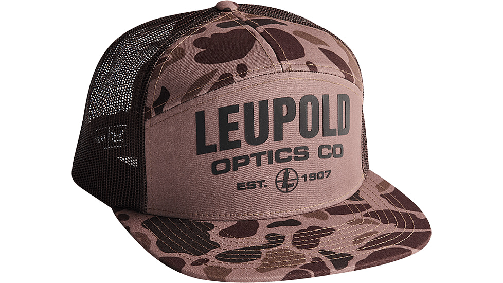 Leupold 7 Panel Trucker Hat, One Size, Bark Duck Camo, 186778