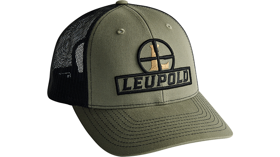 Leupold High Profile Reticle Trucker Hat, One Size, Loden/Black, 186787