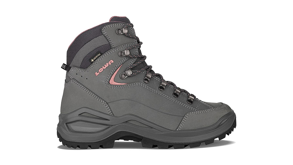 Lowa Renegade Evo GTX Mid Hiking Shoes - Womens, Graphite/Rose, 7.5, 197827013419