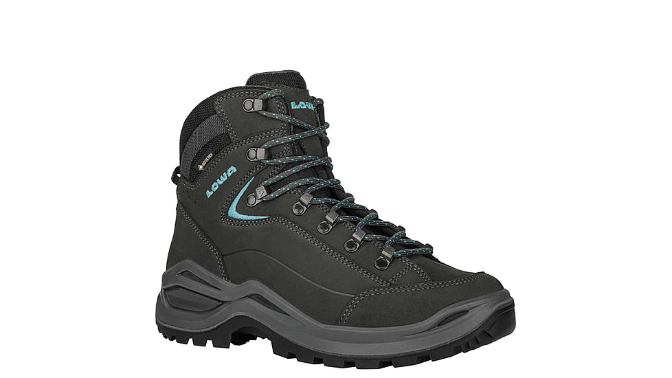 Lowa Renegade Evo GTX Mid Ws - Womens, Asphalt/Turquoise, 7, 197827027232