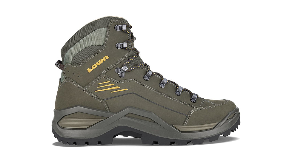 Lowa Renegade Evo LL Mid Hiking Boots- Mens, Olive/Mustard, 8.5, 197827013518