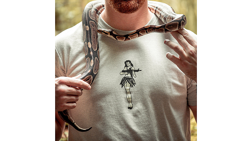 Magpul Industries Hula Girl CVC T-Shirt, Stone Gray, Small, MAG1117-039-S