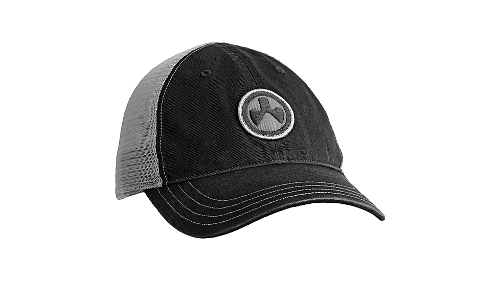 Magpul Industries Icon Patch Garment Washed Trucker Men's Hat, Black/Charcoal, One Size, MAG1105-002