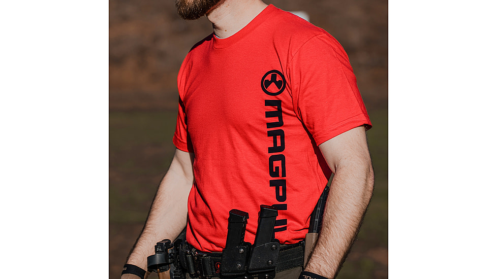 Magpul Industries Vert Logo Cotton T-Shirt, Red, 3XL, MAG1113-610-3XL
