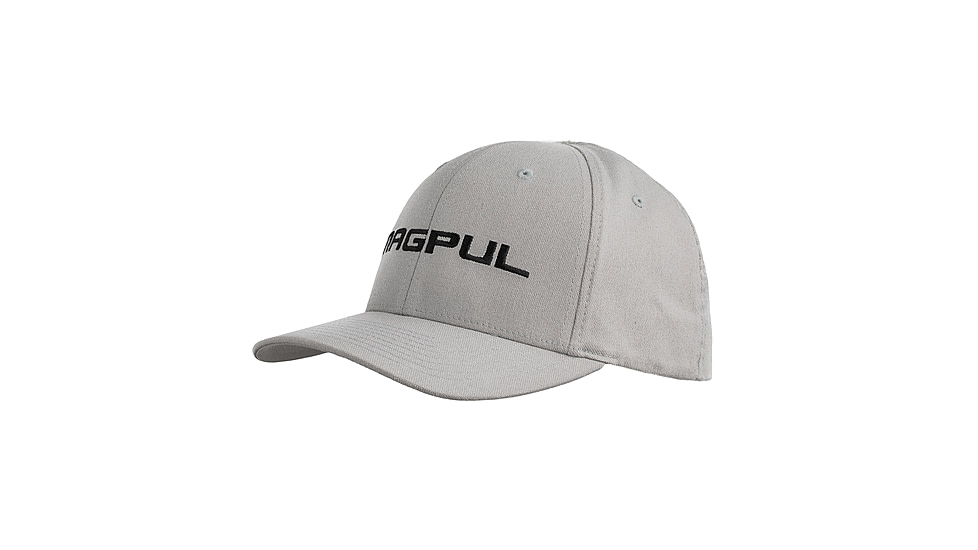 Magpul Industries Wordmark Stretch Fit Hat, Gray, S/M, MAG1103-020-S/M