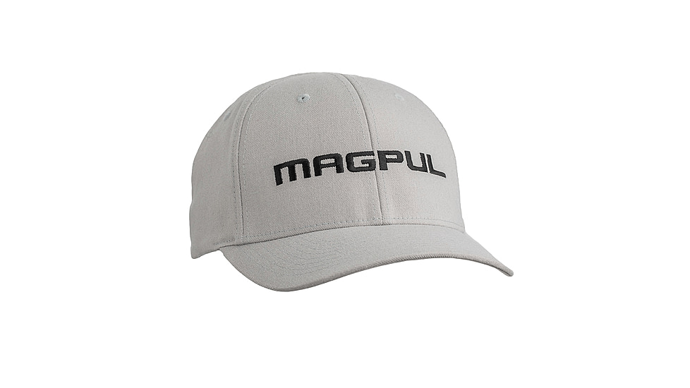 Magpul Industries Wordmark Stretch Fit Hat, Gray, S/M, MAG1103-020-S/M
