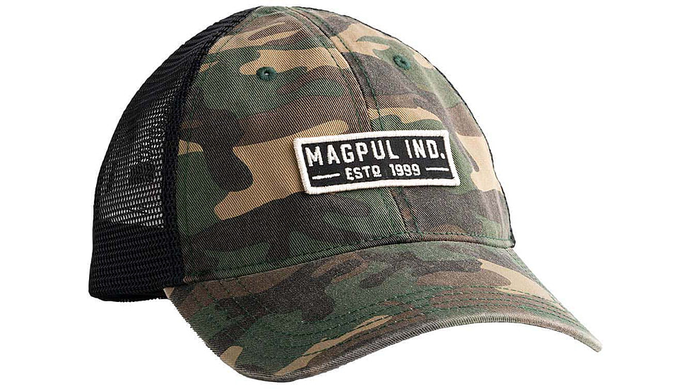 Magpul MAG1260-964 Established Garment Trucker Hat Woodland Camo Adjustable Snap MAG1260964