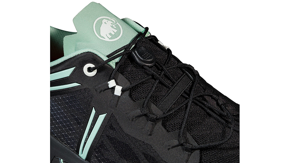 Mammut Sertig TR Low Running Shoe - Mens, Black/Neo Mint, 9.5US, 3030-04940-00733-1095