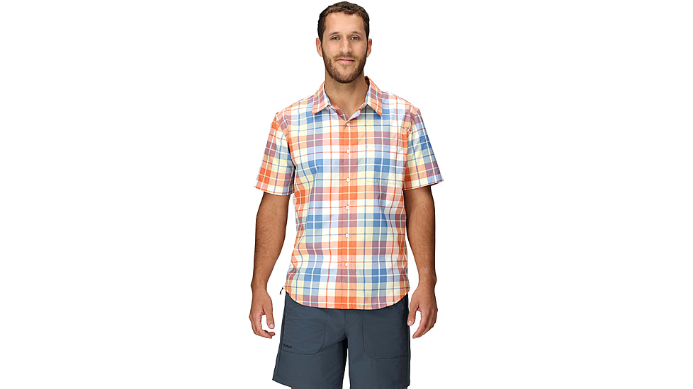 Marmot AirExchange SolarShield Novelty SS Shirt - Mens, Pomelo Wayland Plaid, M, M16075-24293M