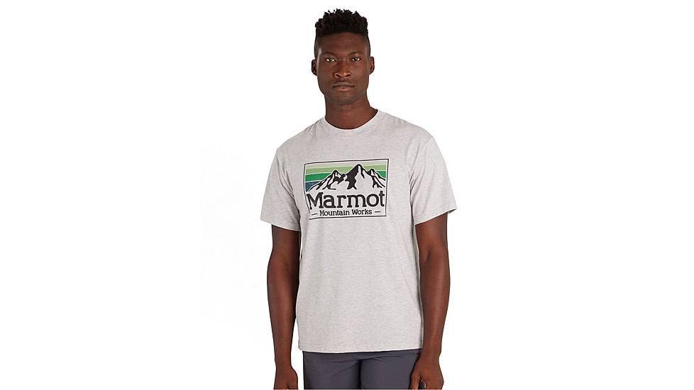Marmot MMW Gradient Short Sleeve Tee - Mens, Light Grey Heather, Medium, M14823-8626-M