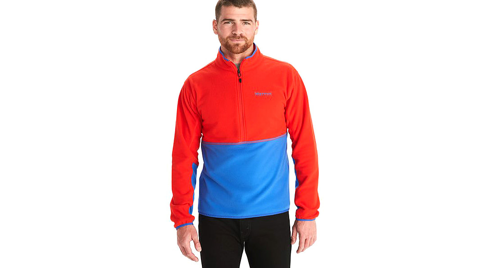 Marmot Rocklin 1/2 Zip - Mens, Victory Red/Trail Blue, Large, M12650-21750-L