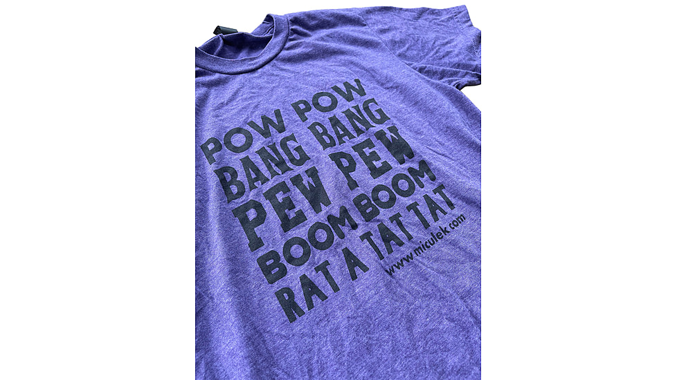 Miculek Pew Pew T-Shirt, Small, Heather Purple, TEE-PEW-SMALL-PU