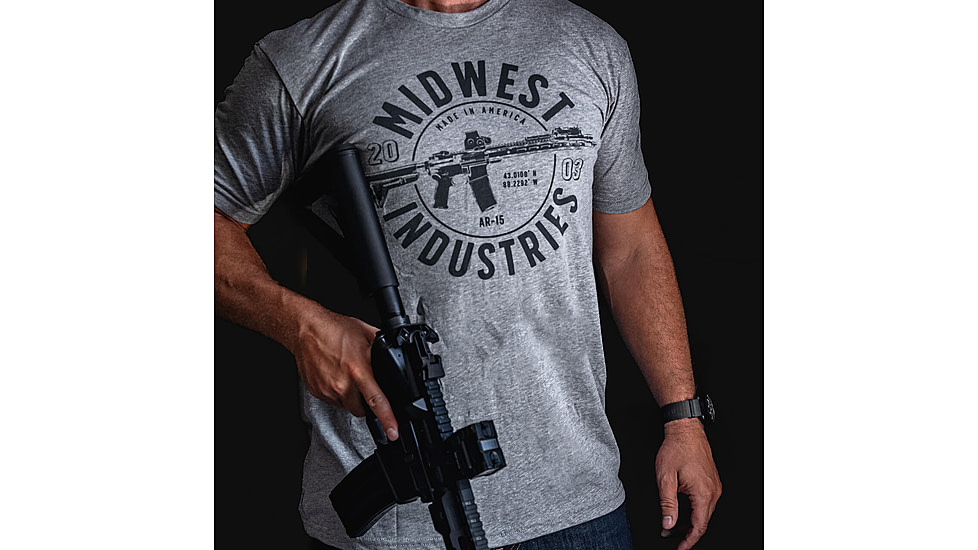 Midwest Industries AR Coordinate T-Shirt, Dark Heather Grey, Large, MI-TEE-ARCOORD-LARGE