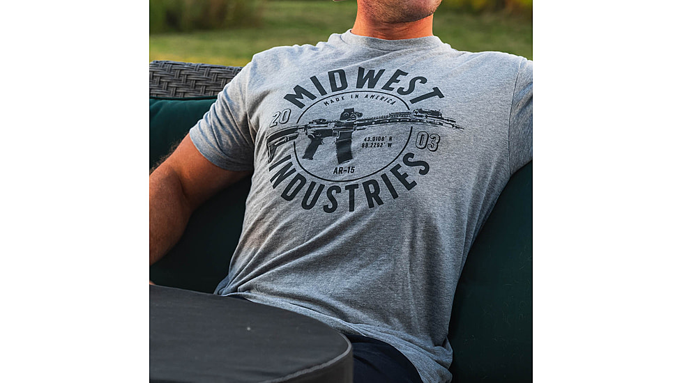 Midwest Industries AR Coordinate T-Shirt, Dark Heather Grey, Large, MI-TEE-ARCOORD-LARGE