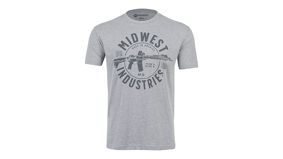 Midwest Industries AR Coordinate T-Shirt, Dark Heather Grey, Large, MI-TEE-ARCOORD-LARGE