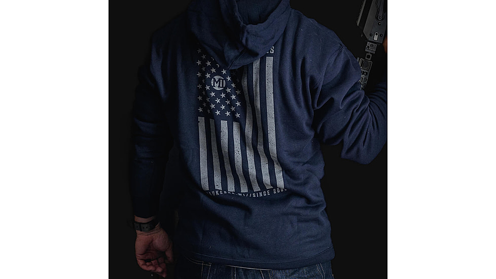 Midwest Industries Flag Hoodie, Navy, Small, MI-HOODIE-FLAG-SMALL