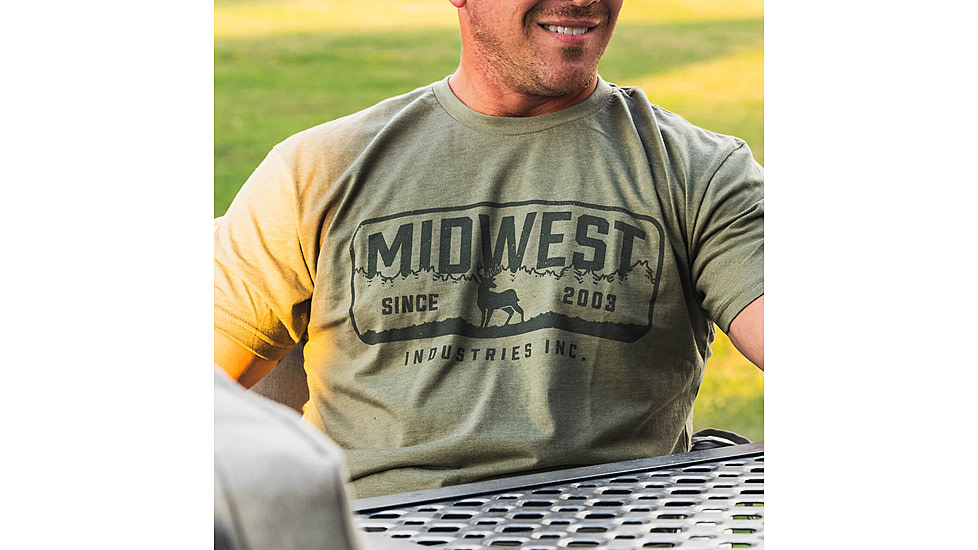 Midwest Industries Tree Line T-Shirt, Light Olive Heather, Large, MI-TEE-TREELINE-LARGE