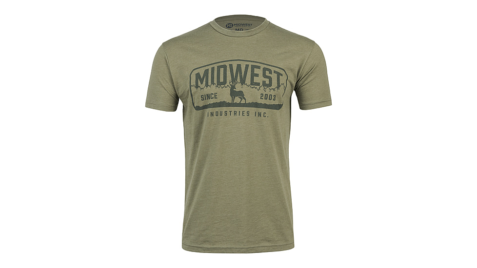 Midwest Industries Tree Line T-Shirt, Light Olive Heather, Large, MI-TEE-TREELINE-LARGE