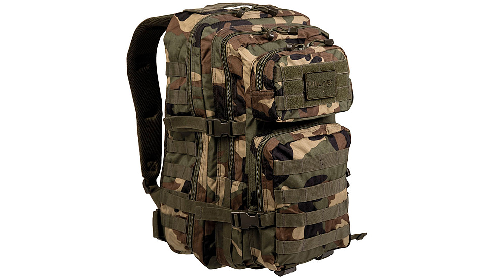 MIL-TEC Assault Backpack, Woodland Camo, 36L, 14002220