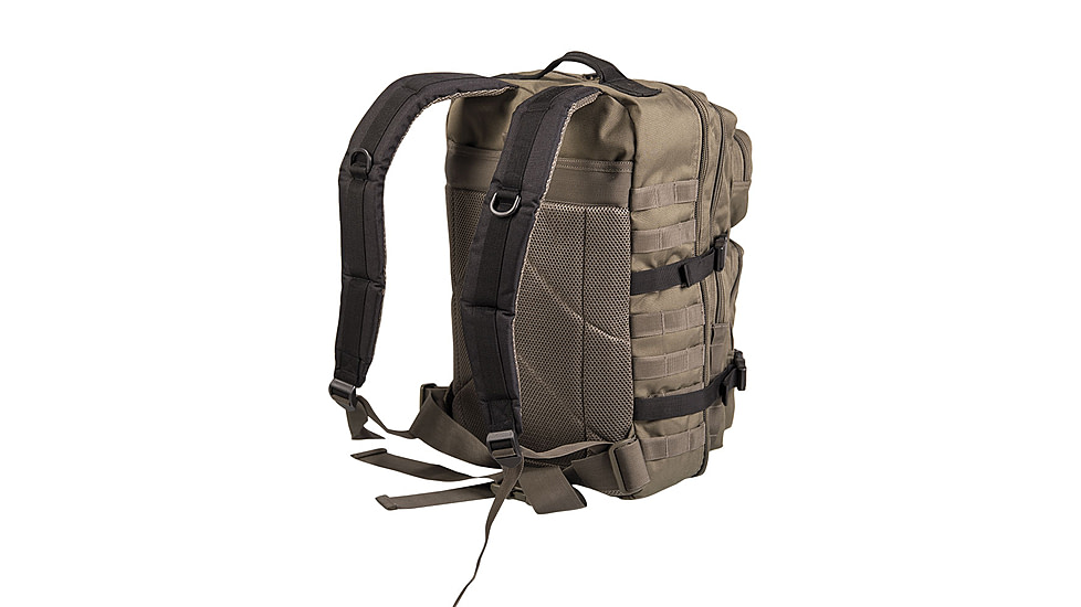 MIL-TEC Ranger Assault Pack, 100% Polyester, Polyvinylchloride coated, Green/Black, 36L, 14002301