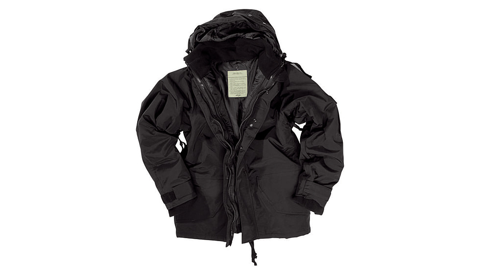 MIL-TEC Trilam Wet Weather Jacket w/ Fleece Liner - Men's, Black, 3XL, 10615002-907