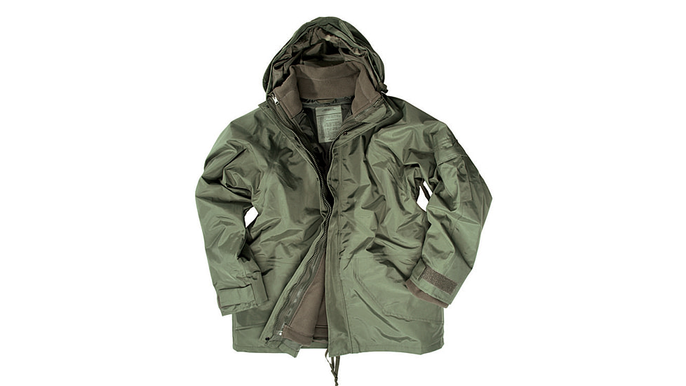 MIL-TEC Trilam Wet Weather Jacket w/ Fleece Liner - Men's, OD Green, Extra Large, 10615001-905