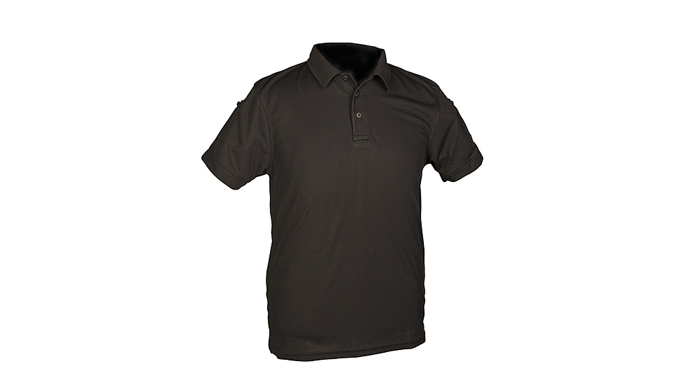 MIL-TEC Sh/Sl Quick Dry Tactical Polo Shirt - Mens, Black, 3XL, 10961002-907