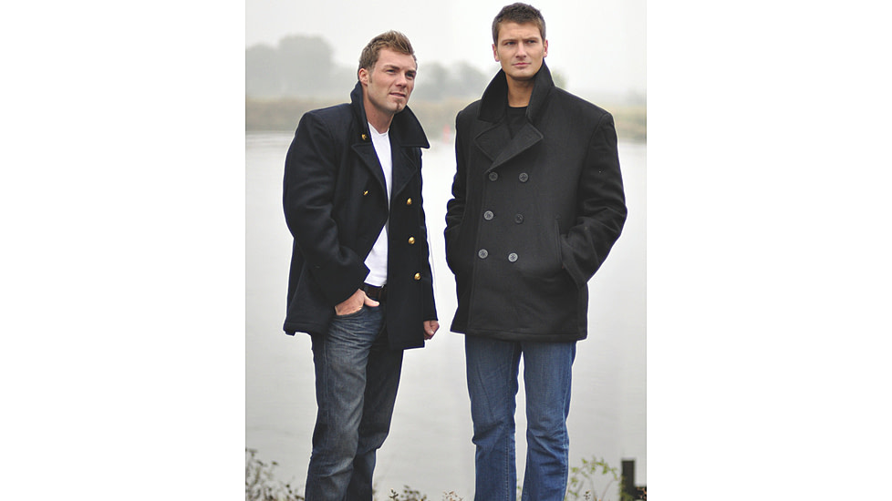 MIL-TEC Wool Peacoat w/Black Buttons- Mens, Black, 3XL, 10580000-907
