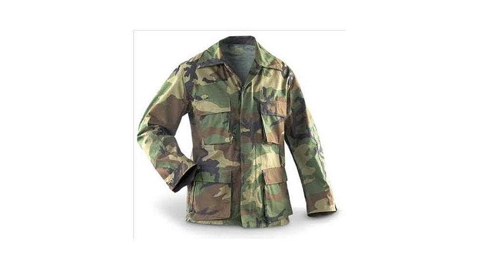 Military Surplus GI BDU Jacket NYCO Irregular - Mens, S Size, Woodland Camo, MS100IRRS