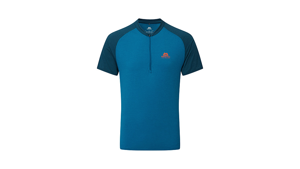 Mountain Equipment Nava Short Sleeve Zip T - Mens, Mykonos/Majolica, 2XL, 01680 Myk/MajXXL