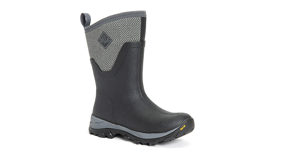 Muck Boots Arctic Ice Grip A.T. Mid Boots - Women's, Black/Grey Geometric, 8, ASVMA-101-GRY-080