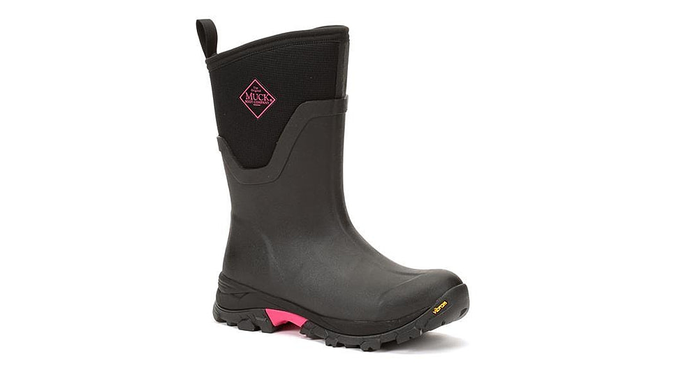 Muck Boots Arctic Ice Grip A.T. Mid Boots - Women's, Black/Hot Pink, 11, ASVMA-404-PNK-110