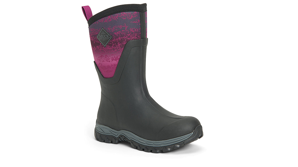 Muck Boots Arctic Sport II Mid Boots - Womens, Black/Magenta Digi Fade Print, 10, AS2M-004-BLK-100