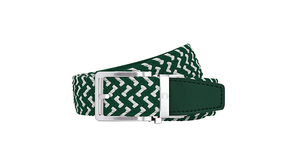 Nexbelt Braided Belt, Green/White, Up to 50&quot; Waist, PCD1909