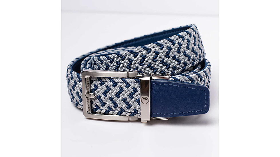 Nexbelt Braided Belt, Navy/Grey, Up to 50&quot; Waist, PCD5068