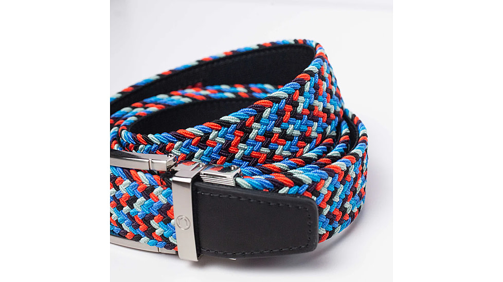 Nexbelt Braided Belt, Red/Grey/Blue, Up to 50&quot; Waist, PCD4788